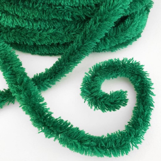 Wired Yarn Trim in Green ~ Soft and Fluffy ~ 1 yd.